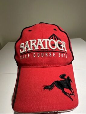 Sara Red Baseball Cap with Black Trim